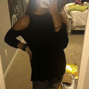 Black off the shoulder top